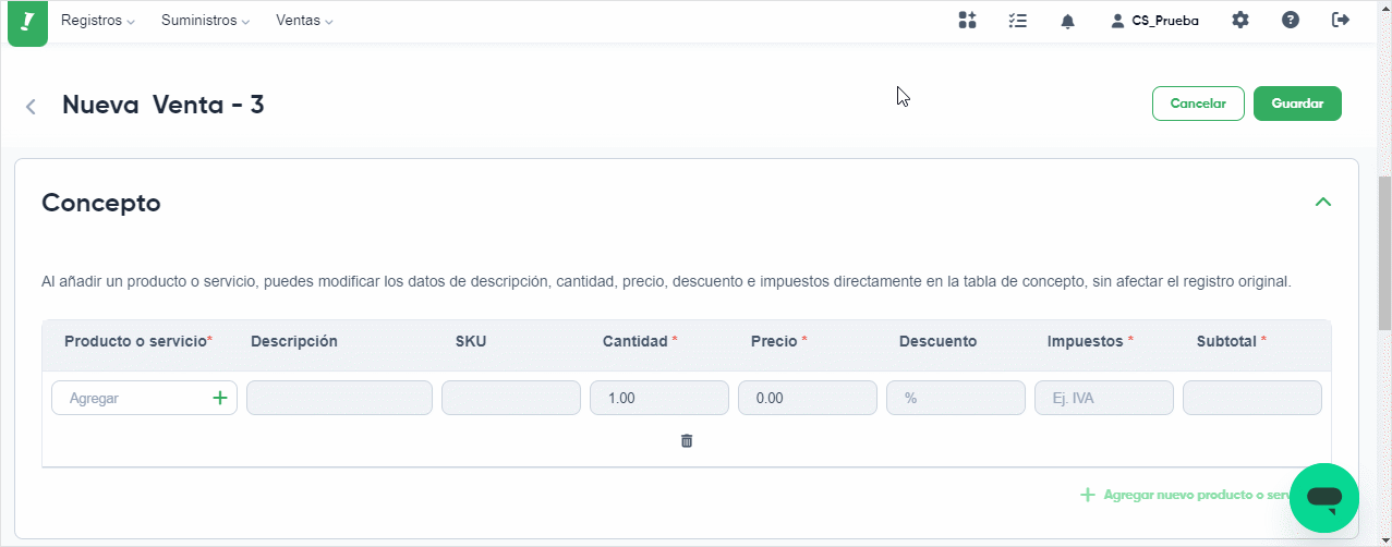 crear de producto en la venta - venta.gif
