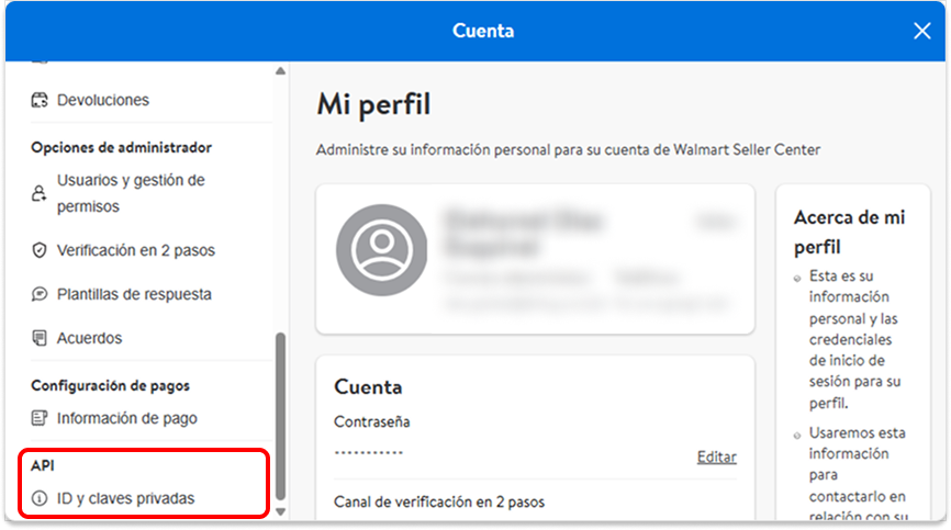 Walmart - mi cuenta - config API.png