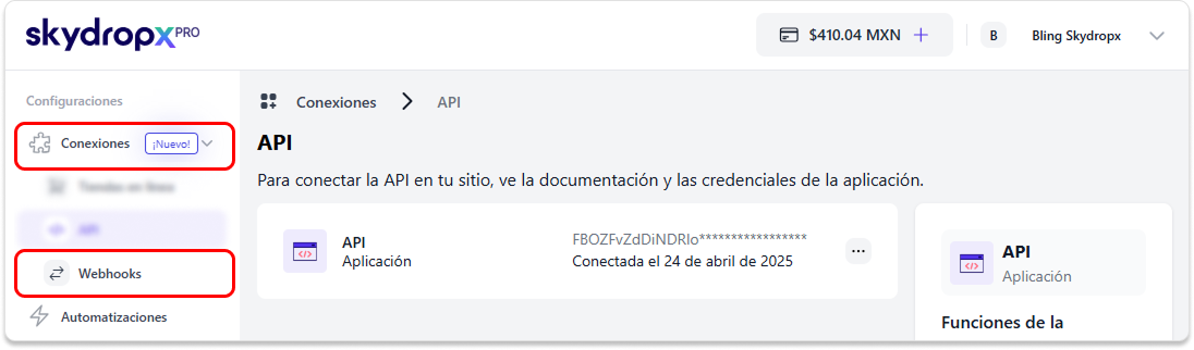 skydropx - conexiones - webhooks.png