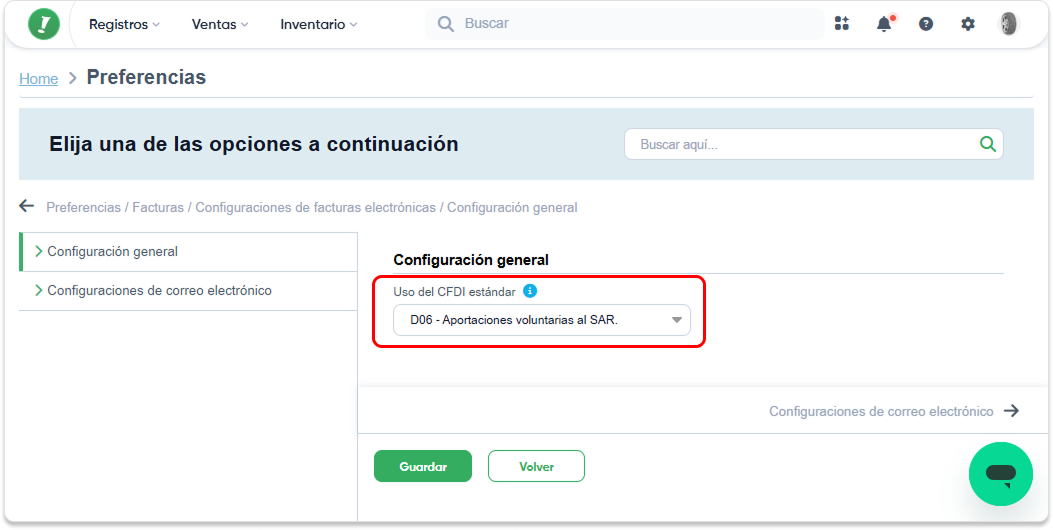 Configuración